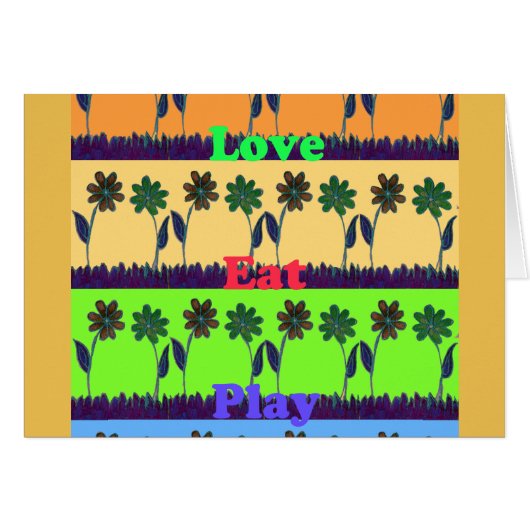 Design Your Own Eat Love and Play Card (Front Horizontal)