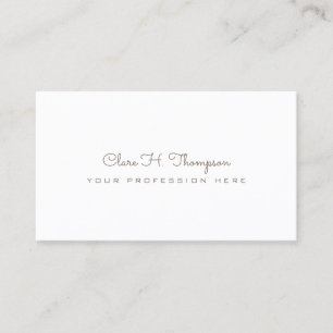 design your own elegant and minimalist white fem business card