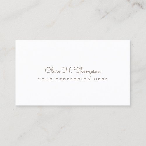 design your own elegant and minimalist white fem business card