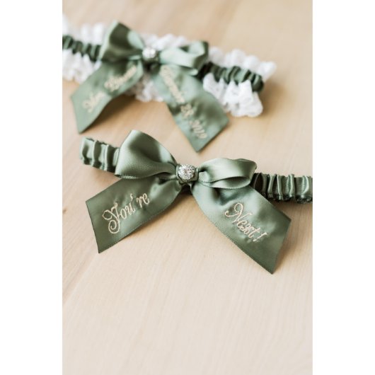 Design Your Own Embroidered Bridal Garter Set (Front)