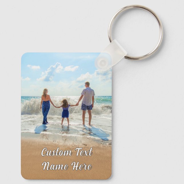 Design Your Own Family Photo Keychain Custom Text (Back)