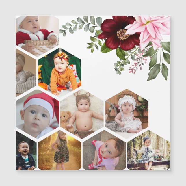 Design Your Own Floral 10 Photo Collage (Front)