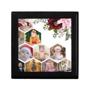 Design Your Own Floral 10 Photo Collage Gift Box