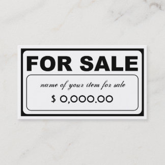 design your own FOR SALE sign (with QR code) Business Card