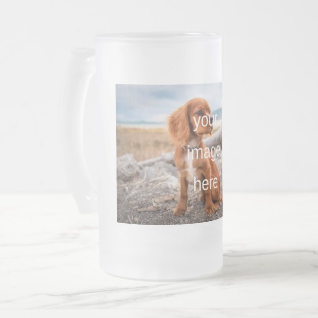 DESIGN YOUR OWN FROSTED GLASS BEER MUG (Front Left)