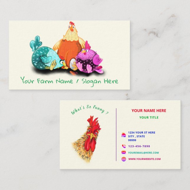 Design Your Own Funny Farm Business Cards Template (Front/Back)