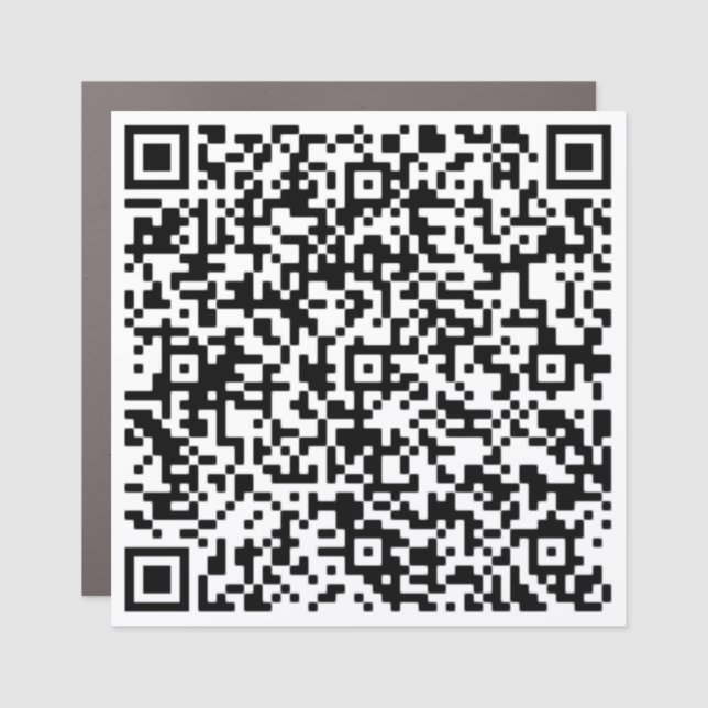 Design Your Own Funny QR Code Car Magnet Example (Front)