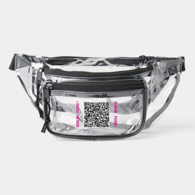 Design Your Own Funny QR Code Example Clear Fanny Pack (Front)