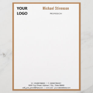 Design Your Own Gold Framed Letterhead Template