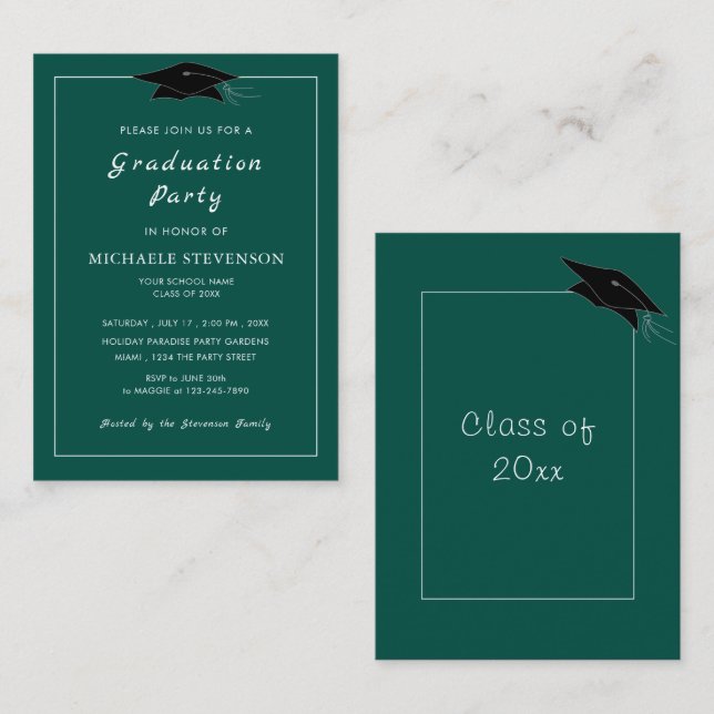 Design Your Own Graduation Invitations Template (Front/Back)
