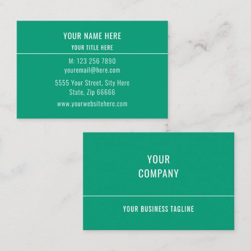 Design Your Own Green Business Cards Example