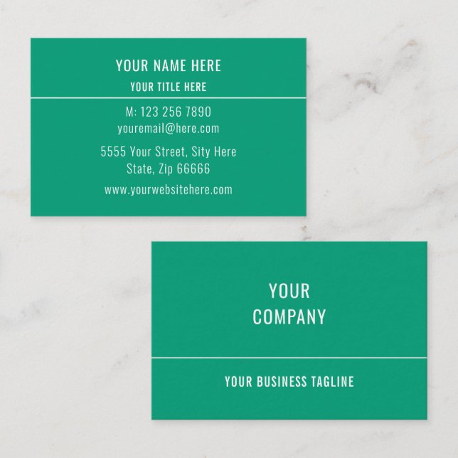 Design Your Own Green Business Cards Example (Front/Back)