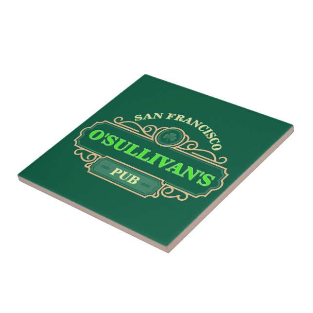Design Your Own Green Irish Pub San Francisco Beer Ceramic Tile (Side)
