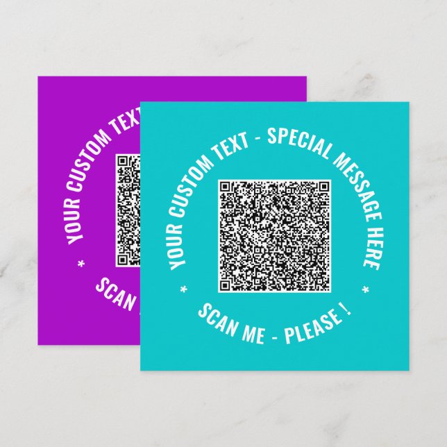 Design Your Own Greeting Card with QR Code Example (Front/Back)