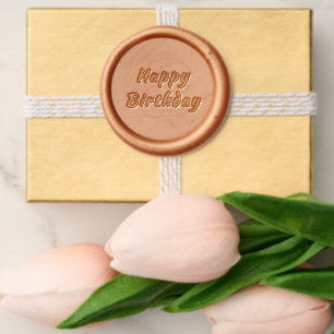 Design Your Own Happy Birthday Wax Seal Template Sticker