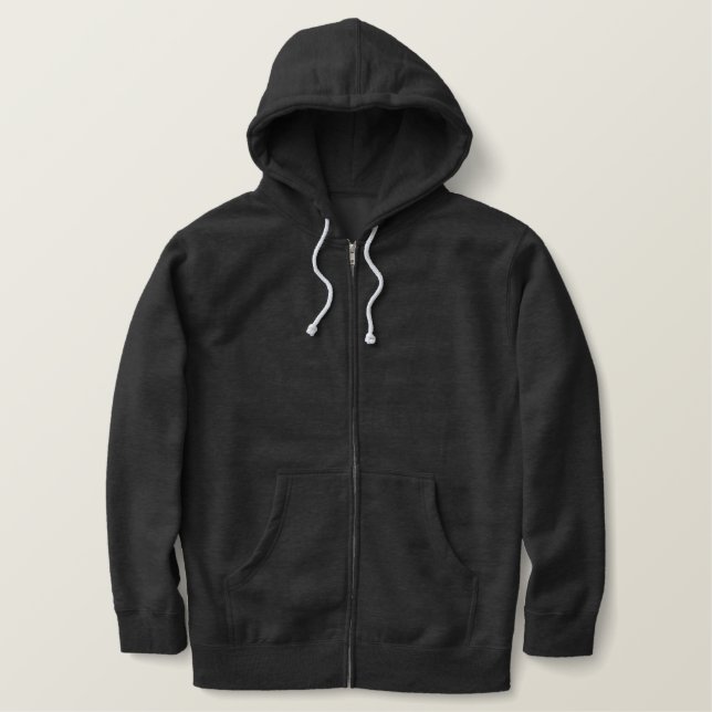 Design Your Own Heather Charcoal Zip Hoodie (Design Front)