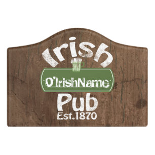 Design Your Own Irish Pub Personalized Door Sign