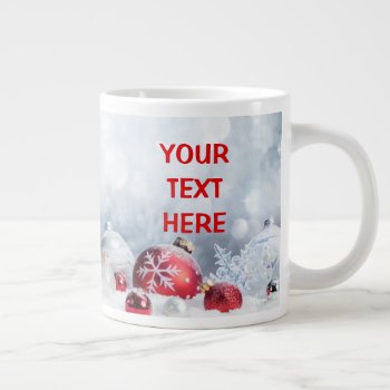 Design Your Own Jumbo Mug - Christmas Snow Baubles by designyourownmug at Zazzle