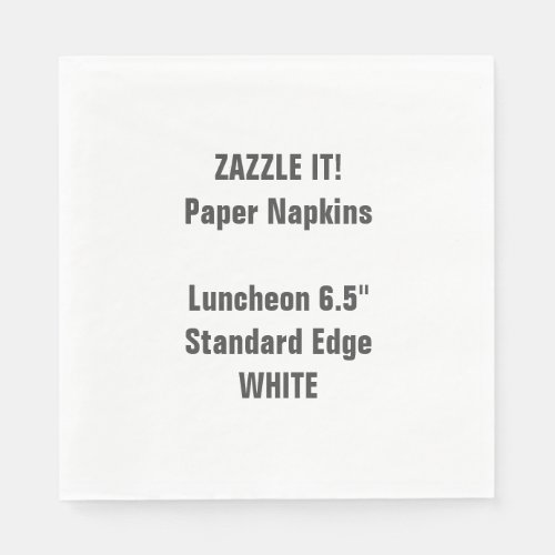 Design Your Own Large WHITE Luncheon Paper Napkins