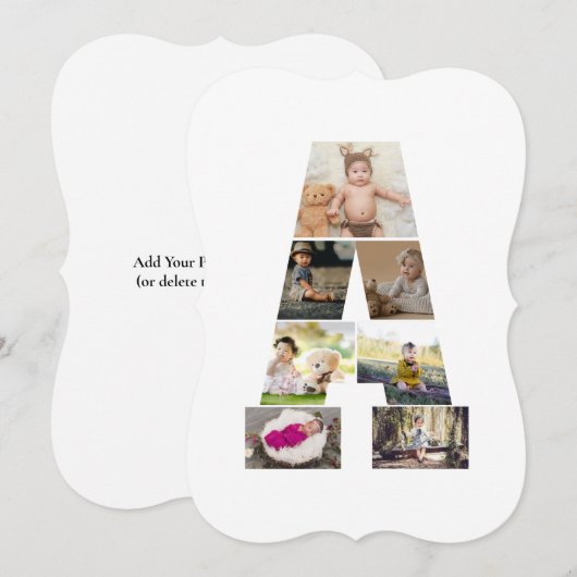 Design Your Own Letter A Photo Collage (Front/Back)