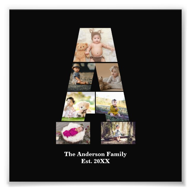 Design Your Own Letter A Photo Collage (Front)
