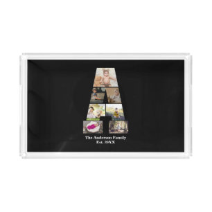 Design Your Own Letter A Photo Collage Acrylic Tray