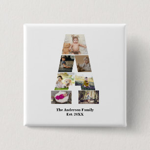 Design Your Own Letter A Photo Collage Button