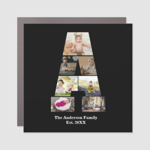Design Your Own Letter A Photo Collage Car Magnet