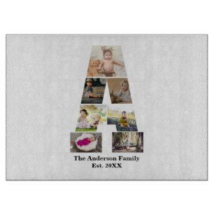 Design Your Own Letter A Photo Collage Cutting Board