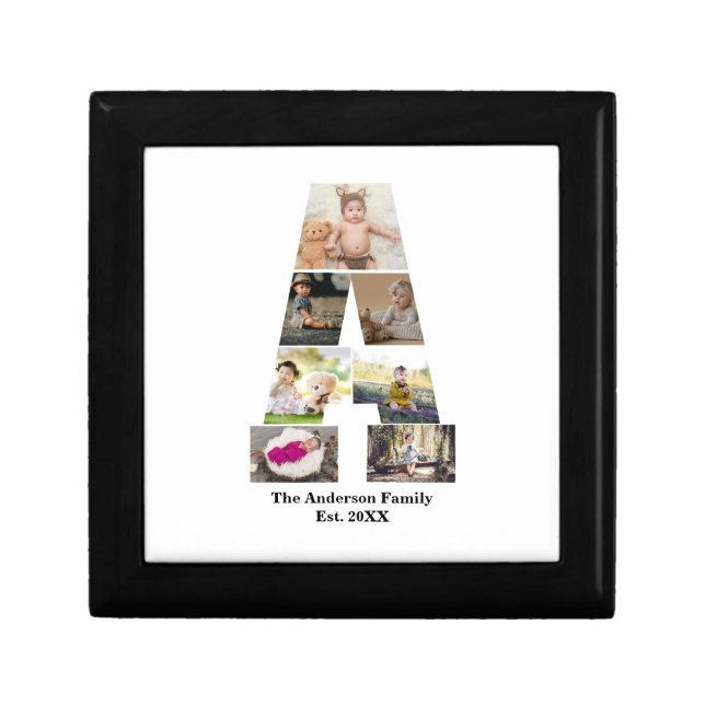 Design Your Own Letter A Photo Collage Gift Box (Front)