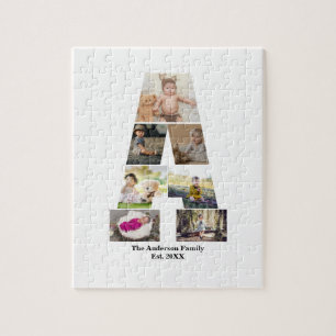 Design Your Own Letter A Photo Collage Jigsaw Puzzle