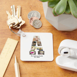 Design Your Own Letter A Photo Collage Keychain