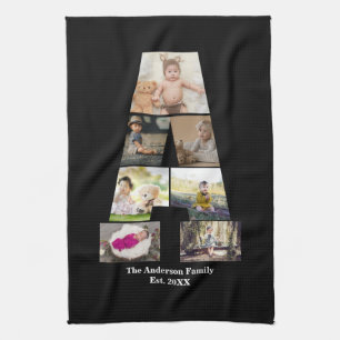 Design Your Own Letter A Photo Collage Kitchen Towel