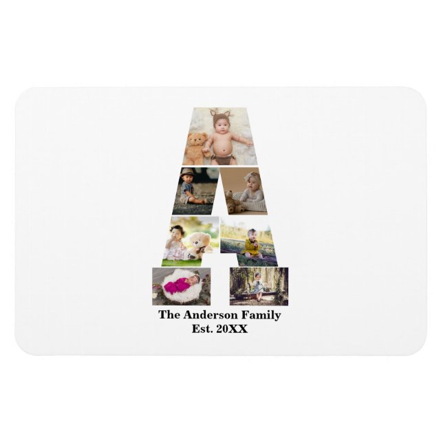 Design Your Own Letter A Photo Collage Magnet (Horizontal)
