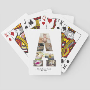 Design Your Own Letter A Photo Collage Poker Cards