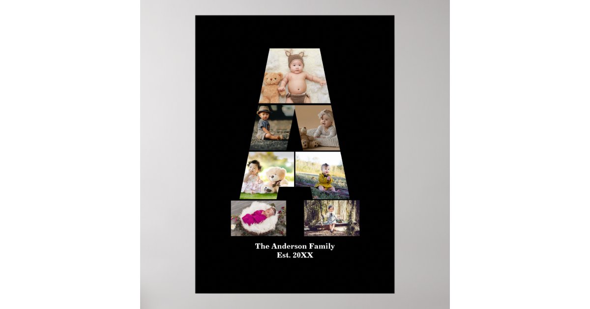 Collage Lettering A Design Your Own Letter A Photo Collage Poster | Zazzle