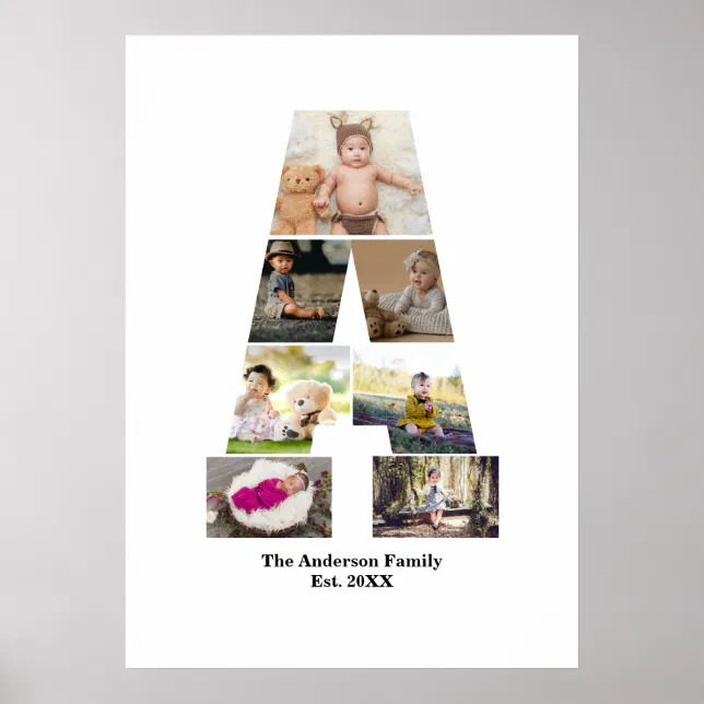 Collage Lettering A Design Your Own Letter A Photo Collage Poster | Zazzle
