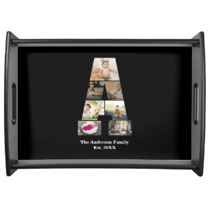 Design Your Own Letter A Photo Collage Serving Tray
