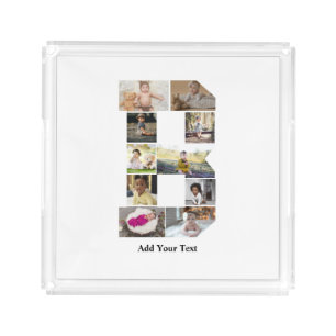 Design Your Own Letter B Photo Collage Acrylic Tray