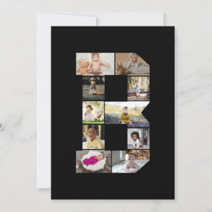 Design Your Own Letter B Photo Collage Announcement