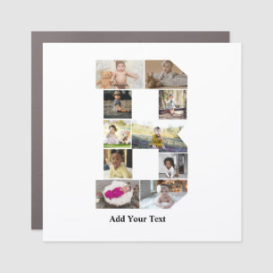 Design Your Own Letter B Photo Collage Car Magnet