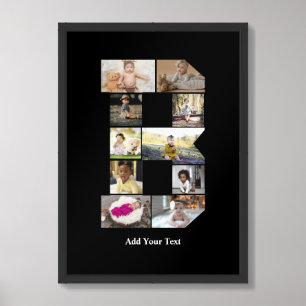 Design Your Own Letter B Photo Collage Framed Art