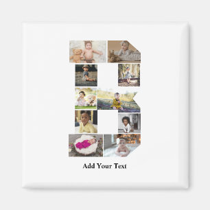 Design Your Own Letter B Photo Collage Magnet