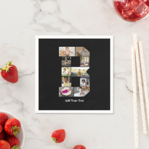 Design Your Own Letter B Photo Collage Napkins