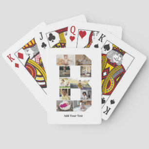 Design Your Own Letter B Photo Collage Poker Cards