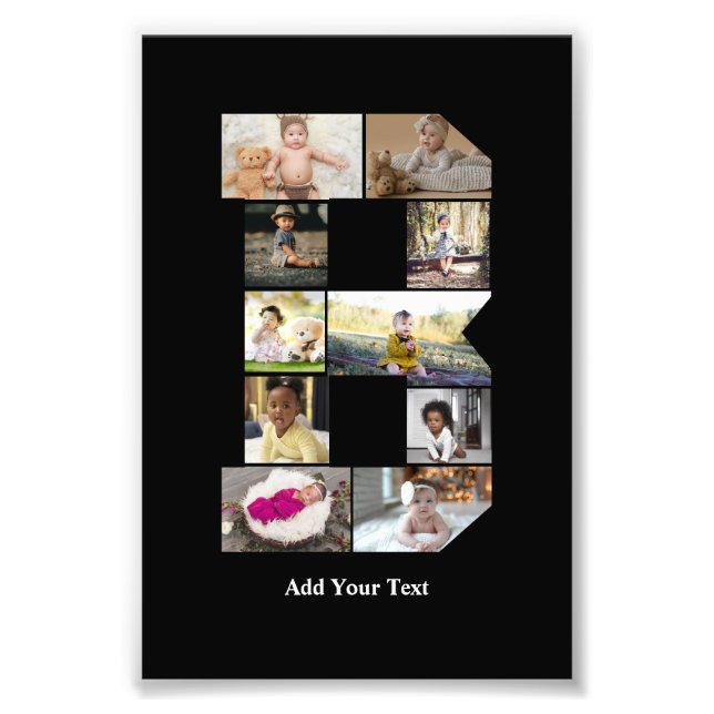 Design Your Own Letter B Photo Collage Print (Front)