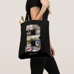 Design Your Own Letter B Photo Collage Tote Bag