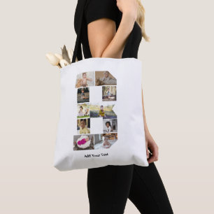 Design Your Own Letter B Photo Collage Tote Bag