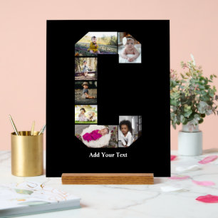 Design Your Own Letter C Photo Collage Acrylic Sign