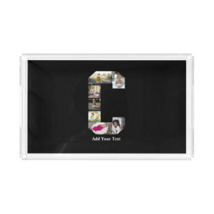 Design Your Own Letter C Photo Collage Acrylic Tray